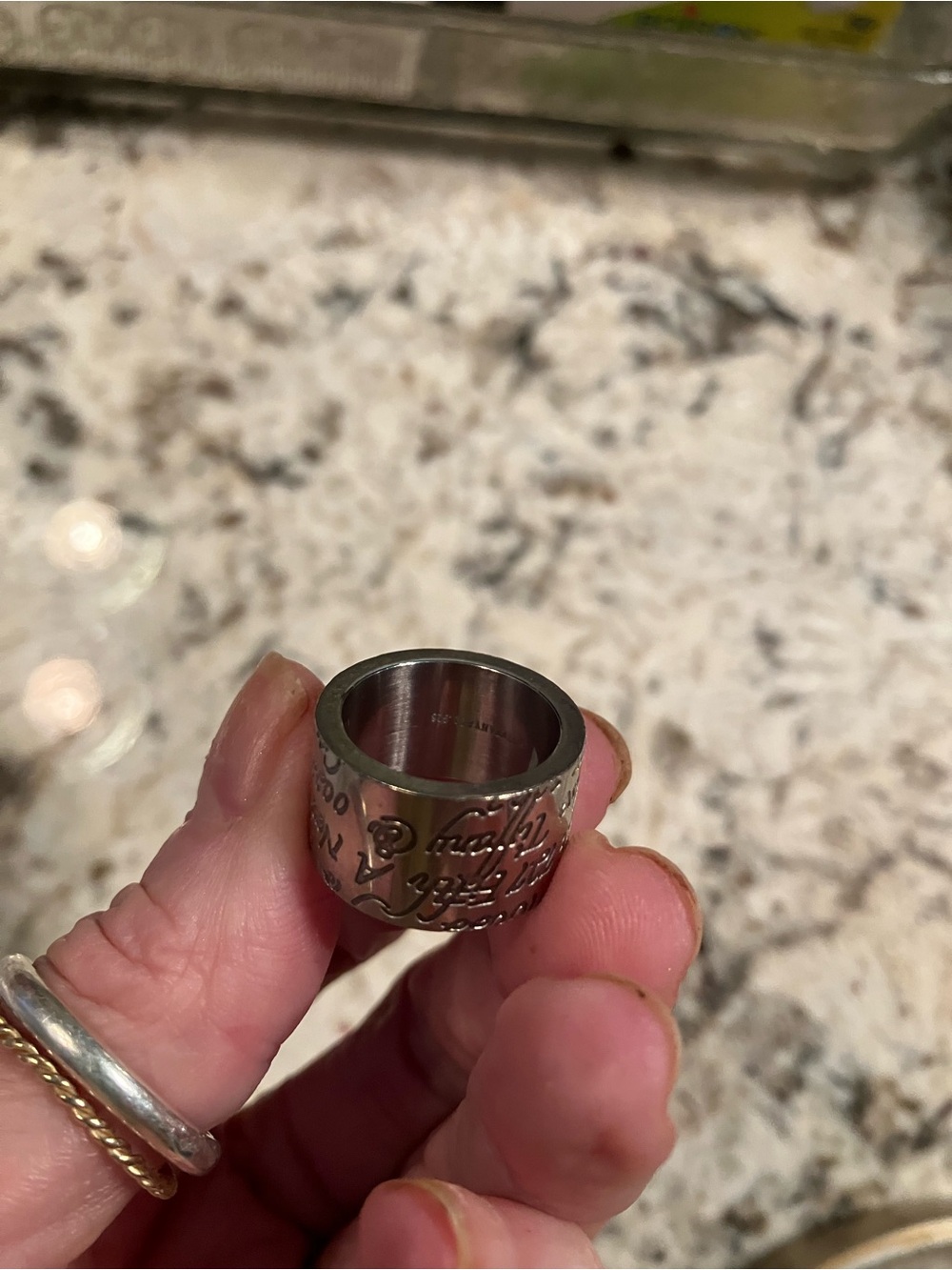 TIFFANY AND CO STERLING SILVER SCRIPT BAND SZ 6.5 - Picture 3 of 9
